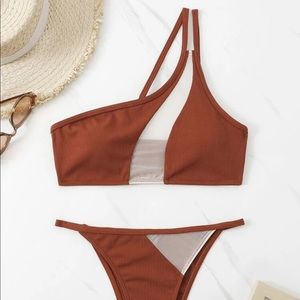 Mesh One Shoulder Bikini